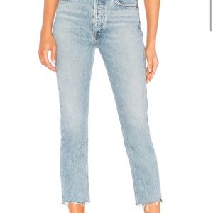 Agolde Riley High Rise Straight Crop in Zephyr